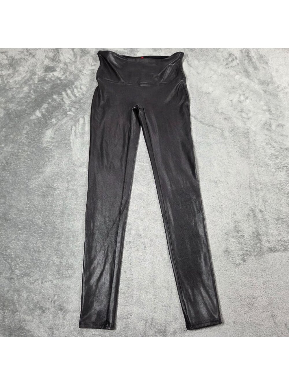 Spanx Leggings Womens Medium Black SPANXshape Faux Leather Stretch Pants 2437